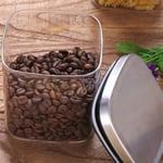 Deconox 450 ml Metal Kapaklı Borosilikat Cam Kavanoz, Silikon Contalı Kuru Gıda Saklama Kabı, Kahve Çay Baharat Kuruyemiş İçin Şeffaf Cam Erzak Kabı, 10 x 10 x 10 cm, 1 Adet