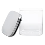 Deconox 450 ml Metal Kapaklı Borosilikat Cam Kavanoz, Silikon Contalı Kuru Gıda Saklama Kabı, Kahve Çay Baharat Kuruyemiş İçin Şeffaf Cam Erzak Kabı, 10 x 10 x 10 cm, 1 Adet