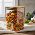 Deconox 900ml Sızdırmaz Vakumlu Bambu Kapaklı Borosilikat Cam Kavanoz – Hava Geçirmez & Dayanıklı Gıda Saklama Kabı (10cm x 13cm)