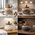 Deconox Akasya Ahşap Kapaklı Borosilikat Cam Kavanoz - Vakumlu Contalı Hava Sızdırmaz Erzak Saklama Kabı (950 ml, 1200 ml, 1500 ml Boy Seçenekli) (1500ML)