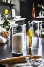 Deconox Akrilik Şeffaf Mutfak Çift Taraflı Ölçü Kabı, Yemek Hazırlamak İçin Ölçü Kabı, Mutfakta Hassas Ölçümler için İdeal Araç