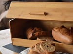 Deconox Bambu Ekmek Kutusu Ekmek Dolabı, Ekmek Sepeti Sandığı, Ekmeklik, Çok Amaçlı Bambu Kutu (34cm 19.5cm 14cm)