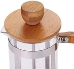 Deconox Bambu Kapaklı French Press 350 ml – Borosilikat Cam Bitki Çayı ve Filtre Kahve Demleme Ekipmanı, Paslanmaz Çelik Filtreli Kişisel Kupa Boy