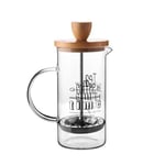 Deconox Bambu Kapaklı French Press 350 ml – Borosilikat Cam Bitki Çayı ve Filtre Kahve Demleme Ekipmanı, Paslanmaz Çelik Filtreli Kişisel Kupa Boy