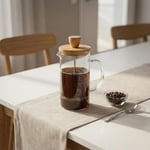Deconox Bambu Kapaklı French Press 350 ml – Borosilikat Cam Bitki Çayı ve Filtre Kahve Demleme Ekipmanı, Paslanmaz Çelik Filtreli Kişisel Kupa Boy