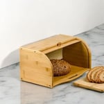 Deconox Bambu Lüks Panjur Kapaklı Büyük Ekmek Dolabı, Dolabı, Ekmek Sepeti Sandığı, Ekmeklik, Çok Amaçlı Bambu Kutu