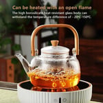 Deconox Bambu Saplı Isıya Dayanıklı Borosilikat Cam Süzgeçli Demlik 1000ml, Isıya Dayanıklı Cam Bitki Çayı Demliği 1000ml