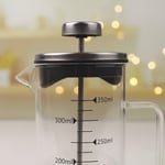 Deconox Borosilikat Cam French Press 350ml - Paslanmaz Çelik Filtreli Ölçekli Kahve ve Bitki Çayı Demliği - Isıya Dayanıklı Kişisel Kupa - Metal Kapaklı