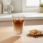 Deconox Çift Cidarlı Cam Kupa Bardak, 200ml, 250ml ve 350ml Seçenekli, Isı Yalıtımlı Borosilikat Kahve ve Çay Bardağı, El Yakmayan Modern Tasarım Double Wall Meşrubat Bardağı (1 Adet) (350ML 1 ADET)