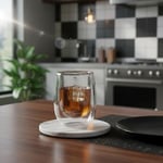 Deconox Çift Cidarlı (Double Wall) Cam Bardak - 250 ml Isıya Dayanıklı Cappuccino, Çay ve Kahve Bardağı - El Yakmayan Modern Tasarım