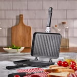 Deconox Çift Taraflı Ocak Üstü Döküm Tost Makinesi, Granit Efektli Yanmaz Yapışmaz Sandviç ve Tost Tavası - Hamburger, Omlet ve Aperatifler İçin İdeal | Ergonomik Saplı Kolay Temizlenebilir Grill Tava