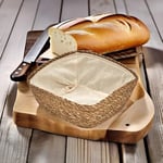 Deconox El Yapımı Hasır İçi Bezli Kare Ekmeklik ve Dekoratif Kare Hasır Sepet, Hasır İçi Bezli Ekmek Sepeti Kare (20cm*20cm*8cm)