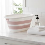 Deconox Katlanabilir Çamaşır Sepeti 27 Litre, Katlanabilir Sepet, Plastik Çamaşır Sepeti, Katlanabilir Çamaşır Selesi | 27 Litrelik Hacmiyle İdeal Depolama Çözümü! (Gri-Pembe) (PEMBE)