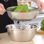 Deconox Paslanmaz Çelik 22cm Çift Kulplu Sepet Süzgeç, Salata Süzgeci Meyve Süzgeci, Makarna Süzgec - Paslanmaz Çelik Çift Kulplu 22cm Sepet