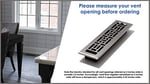 Decor Grates 2 inch 12 inç Gotik Black Steel Floor Register, AGH212-BLK