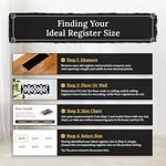 Decor Grates 2 inch 12 inç Gotik Black Steel Floor Register, AGH212-BLK