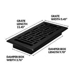 Decor Grates AJH410-BLK Oriental Kat Kaydı, 10x25 cm, Dokulu Siyah
