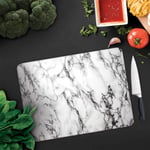 Decorita 10001503001 Beyaz Mermer Görünümlü Cam Kesme Tahtası, 30cm x 40cm - Seçenekler: 30U x 20G cm, 40U x 30G cm