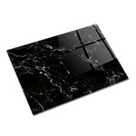 DECORITA Siyah Mermer Görünümlü | Cam Kesme Tahtası 30cm x 40cm - Seçenekler: 29cm x 34cm, 30cm x 40cm
