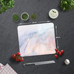 DECORITA Supreme Mermer Görünümlü | Cam Kesme Tahtası (29cm x 34cm) - Seçenekler: 20cm x 30cm, 29cm x 34cm