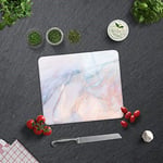 DECORITA Supreme Mermer Görünümlü | Cam Kesme Tahtası (29cm x 34cm) - Seçenekler: 20cm x 30cm, 29cm x 34cm