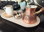 DEDE Copper - IST Serisi (Orta-9.6 fl.oz) - En Kalın Katı Bakır Oyma Türk Yunan Arapça Cezvesi, Ocak Üstü Kahve Makinesi, Cezve, Jezve, Jazva, Jazzve, Ibrik, Briki (Mat)