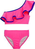 DEEP BEACH Fuşya mor biyeli kız çocuk bikini takım DB200621BT Fuşya 7-8 Yaş