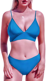 DEEP BEACH MAVİ KAPLI BİKİNİ TAKIM DB200051BT MAVİ 36