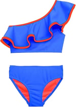 DEEP BEACH Saks Turuncu biyeli kız çocuk bikini takım DB200621BT SAKS 7-8 Yaş