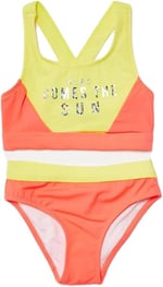 DEEP BEACH Sarı Baskılı kız çocuk bikini takım DB200745BT SARI BLOKLU 4-5 Yaş
