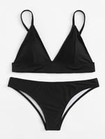 DEEP BEACH SİYAH KAPLI BİKİNİ TAKIM DB200051BT SİYAH 36