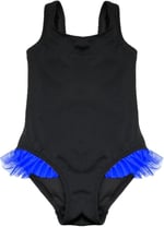 DEEP BEACH SİYAH SAKS FIRFIR DETAYLI KIZ ÇOCUK MAYO DB200618CM SİYAH-SAKS 7-8 Yaş