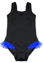 DEEP BEACH SİYAH SAKS FIRFIR DETAYLI KIZ ÇOCUK MAYO DB200618CM SİYAH-SAKS 5-6 Yaş