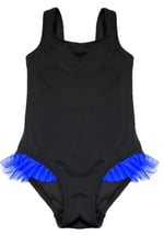 DEEP BEACH SİYAH SAKS FIRFIR DETAYLI KIZ ÇOCUK MAYO DB200618CM SİYAH-SAKS 7-8 Yaş