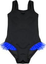 DEEP BEACH SİYAH SAKS FIRFIR DETAYLI KIZ ÇOCUK MAYO DB200618CM SİYAH-SAKS 5-6 Yaş