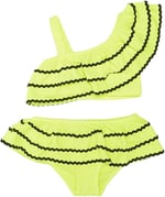 DEEP BEACH Sutaşı detaylı kız çocuk bikini takım NEON SARI 9-10 Yaş