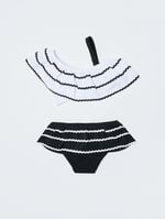 DEEP BEACH Sutaşı detaylı kız çocuk bikini takım SİYAH 4-5 Yaş