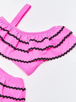 DEEP BEACH Sutaşı detaylı kız çocuk bikini takım NEON FUŞYA 10-11 Yaş