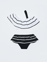 DEEP BEACH Sutaşı detaylı kız çocuk bikini takım SİYAH 6-7 Yaş