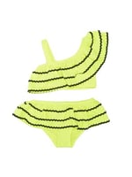 DEEP BEACH Sutaşı detaylı kız çocuk bikini takım NEON SARI 10-11 Yaş