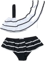 DEEP BEACH Sutaşı detaylı kız çocuk bikini takım SİYAH 5-6 Yaş