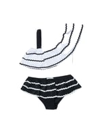 DEEP BEACH Sutaşı detaylı kız çocuk bikini takım SİYAH 5-6 Yaş
