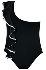 DEEP BEACH Sutaşı detaylı kız çocuk mayo DB200740CM SİYAH 5-6 Yaş