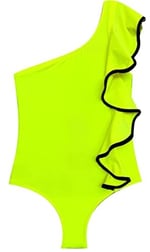DEEP BEACH Sutaşı detaylı kız çocuk mayo DB200740CM NEON SARI 5-6 Yaş