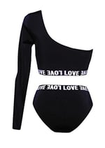DEEP BEACH TEK KOLLU BIKINI TAKIM DB200512BT SİYAH 38