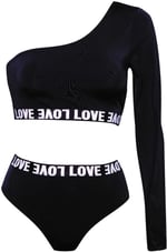 DEEP BEACH TEK KOLLU BIKINI TAKIM DB200512BT SİYAH 38