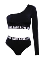 DEEP BEACH TEK KOLLU BIKINI TAKIM DB200512BT SİYAH 38
