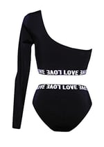 DEEP BEACH TEK KOLLU BIKINI TAKIM DB200512BT SİYAH 38