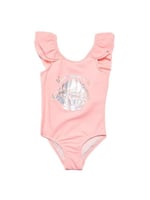 DEEP BEACH Varak baskılı kız çocuk mayo DB200722CM AÇIK PEMBE 11-12 Yaş