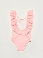 DEEP BEACH Varak baskılı kız çocuk mayo DB200722CM AÇIK PEMBE 10-11 Yaş